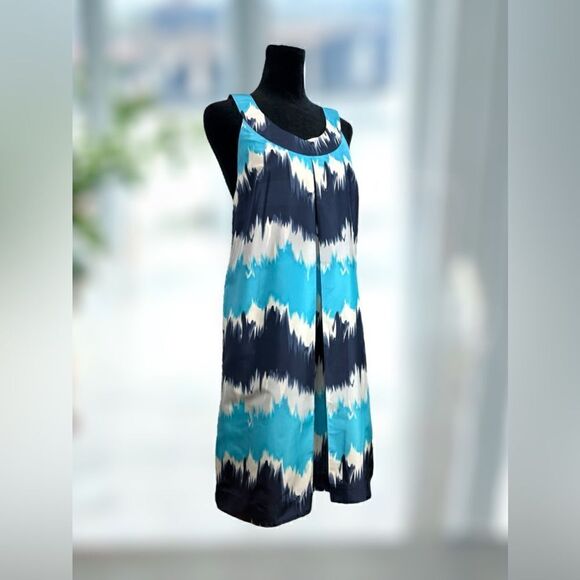 NWT CLUB MONACO 100% Silk Retro Shift Midi Dress Size 8 - Picture 13 of 13